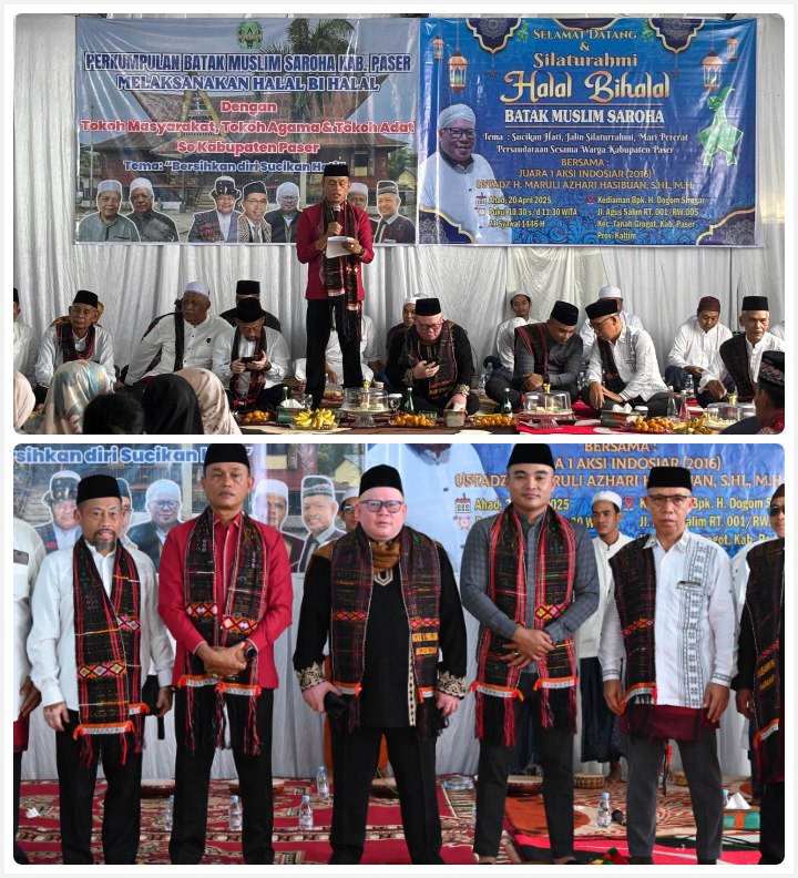 Anggota DPRD Paser Acong & Edwin  Hadiri Halal Bihalal Batak Muslim Saroha